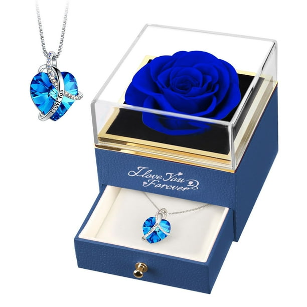 EleShow de regalo de rosas azules preservadas para mamá, abuela y esposa