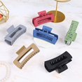 thumbnail image 5 of Genwiss 4 Inch Large Rectangular Hair Clips for Thick Hair, 6 Pcs Nonslip Acrylic Banana Jaw Clips, 5 of 8