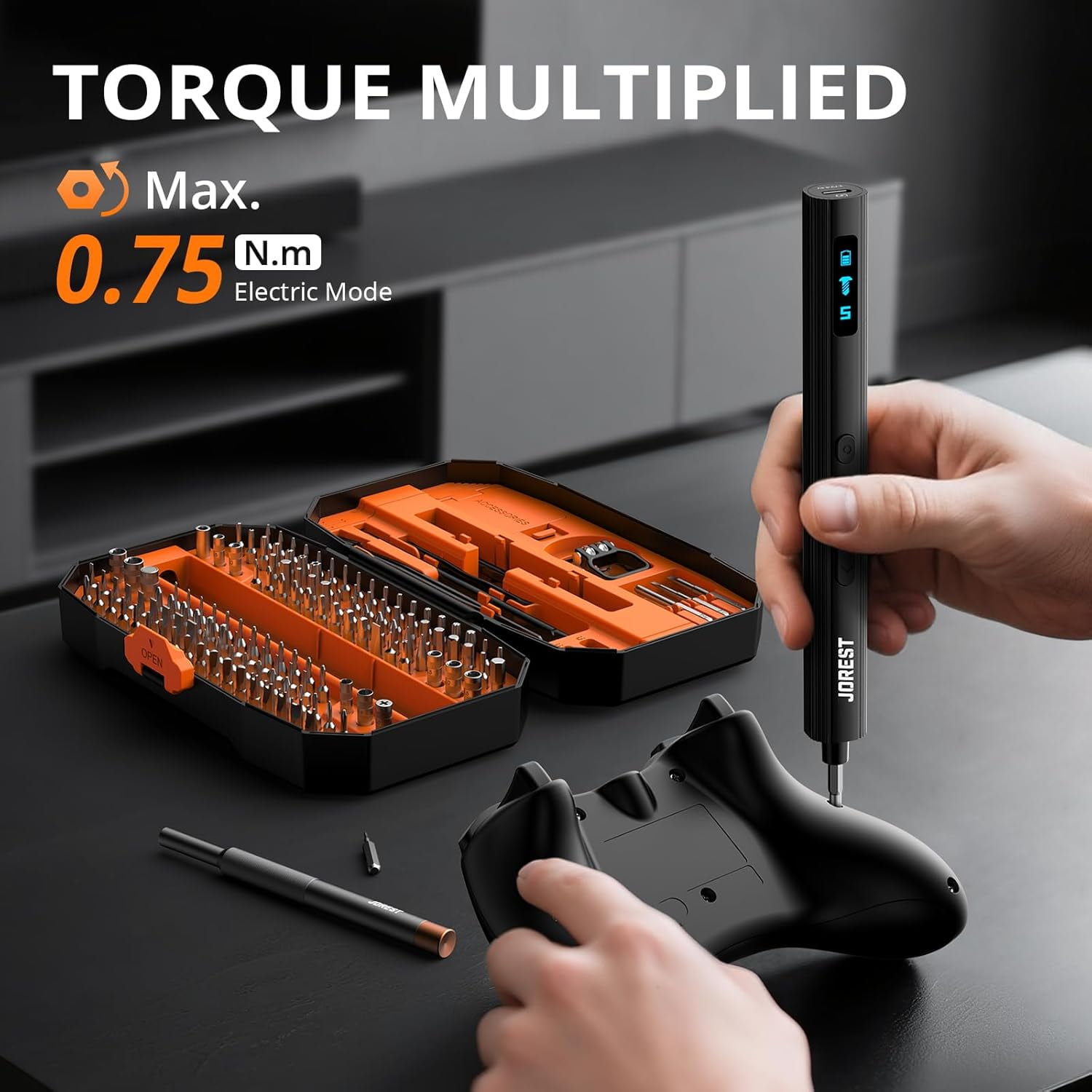 155 in 1 Mini Electric Screwdriver Cordless Precision Power Set 5 Torque Levels (Max 0.75N.m) Gifts for Men Magnetic Repair Tool Kit iPhone PC Laptop PS4 PS5 Xbox Watch