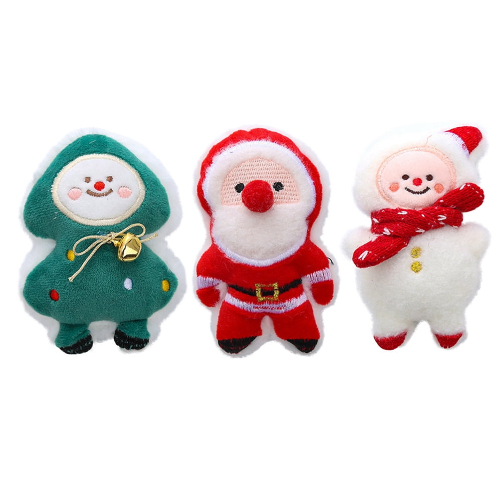 Monfince 3PCS Christmas Dog Squeaky Toys, Dog Plush Toys, Funny Dog