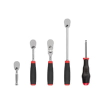 TEKTON 1/4 Inch Drive Non-Quick-Release Comfort Grip Ratchet and Spinner Handle Set (5-Piece) | SDR99010