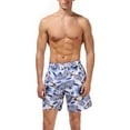 thumbnail image 3 of Seyurigaoka Family Matching Swimwear Shorts Dad and Son Leaf Print Beach Trunks Summer Casual Holiday Men Boys Swim Pants, 3 of 8