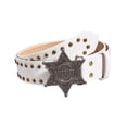 thumbnail image 2 of Cinturón de piel sintética para mujer, accesorio de vestuario, cinturón estético, cinturón gótico, cinturón punk. Blanco, 2 of 9