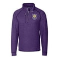 thumbnail image 2 of Men's-Cutter & Buck  Heather Purple Orlando City SC Mainsail Sweater-Knit Half-Zip Raglan Jacket, 2 of 3
