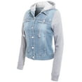 thumbnail image 3 of Made by Olivia Women's Classic Casual Hooded Denim Jacket, 3 of 5