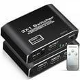 thumbnail image 1 of OZQ3-1 3 Input 1 Output HDMI 2.0 HDCP 2.2 Switcher 4K 60Hz HDMI Video Switcher with Remote Control -, 1 of 5