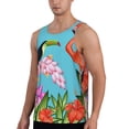 thumbnail image 2 of Fotbe Tropical Jungle Flamingo Pattern Men's Quick Dry Workout Tank Top Gym Muscle Tee Fitness Bodybuilding Sleeveless T Shirt Breathable Workout Shirt-Large, 2 of 9