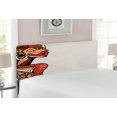 thumbnail image 2 of African Headboard, Profile of a Lady with Different Tattoos on Her Body and Face Print Art Design, Upholstered Decorative Metal Bed Headboard with Memory Foam, Full Size, Multicolor, by Ambesonne, 2 of 4