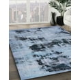 thumbnail image 3 of Ahgly Company Machine Washable Indoor Round Abstract Blue Jay Blue Area Rugs, 4' Round, 3 of 7