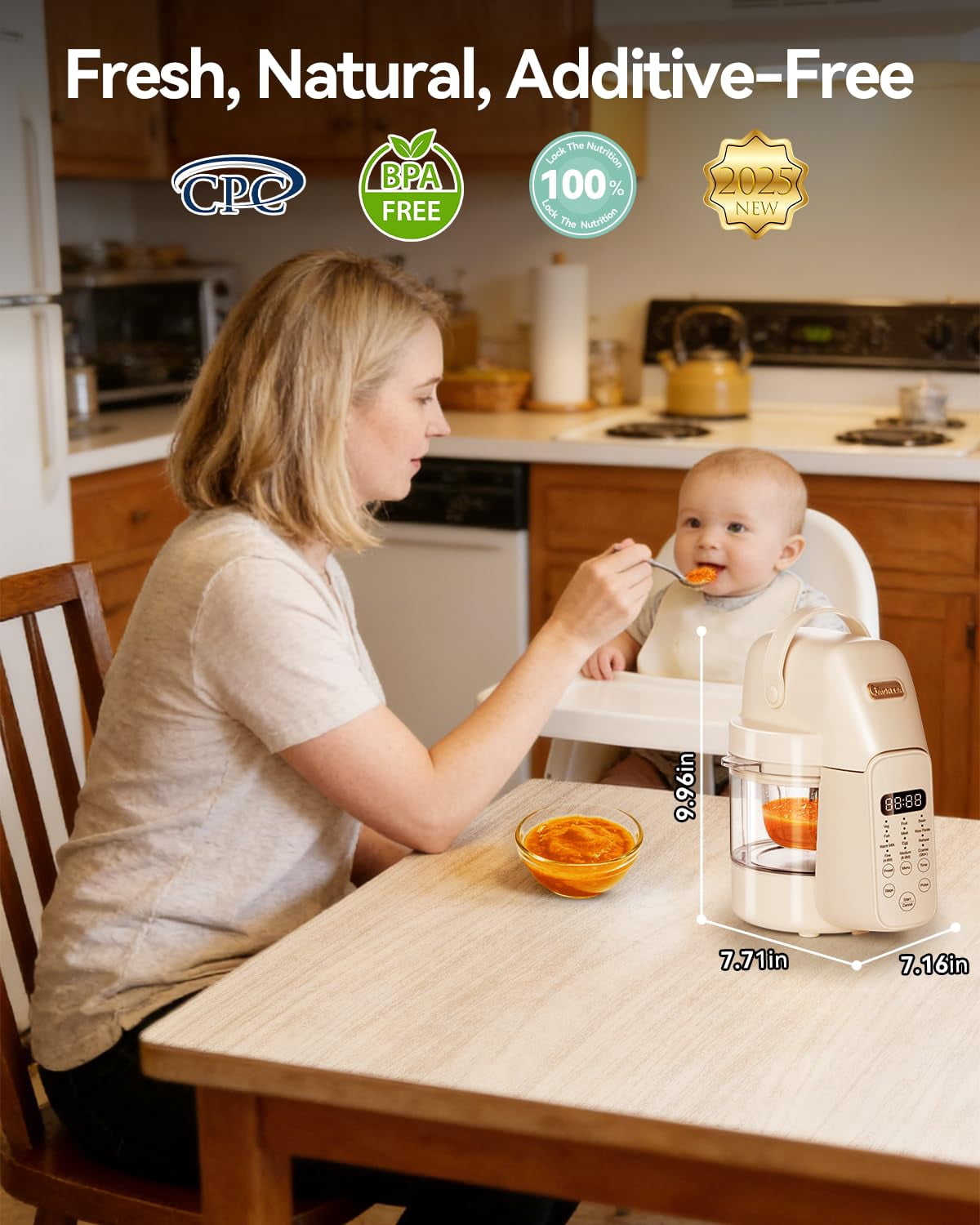 IAGREEA 9 in 1 Baby Food Maker, Auto Glass Baby Food Processor Steamer Puree Blender, One Step Cook Grinding, 3 Stage, Touch Screen Control, Multifunctional Blender with 24h Timer, Dishwasher Safety