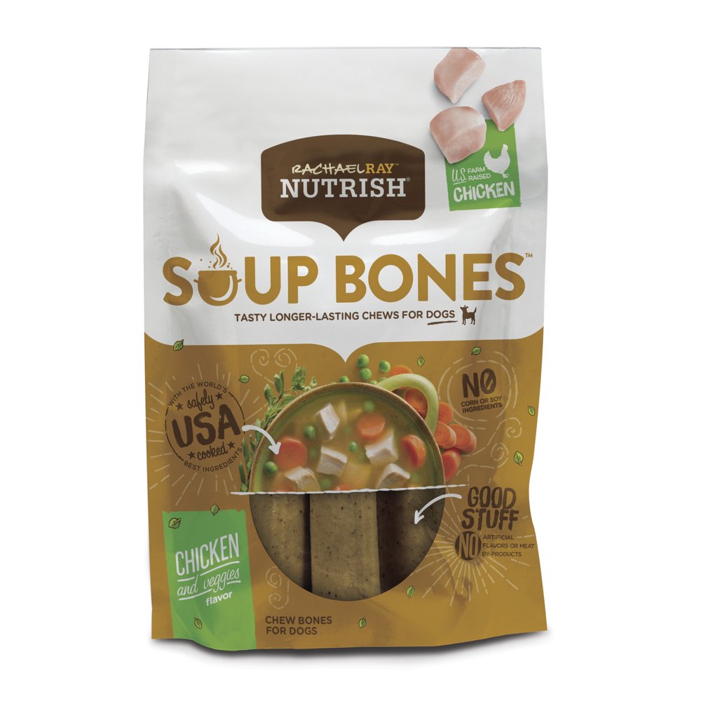 Rachael Ray Nutrish Soup Bones Dog Treats, Real Chicken & Veggies