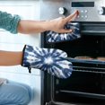 thumbnail image 2 of Blue White Tie Dye Mandala Pattern Kitchen Oven Mitt and Pot Holder Sets 2 Pcs for Baking, Cooking and Grilling, Heat Resistant Up To 392 °F, 2 of 7