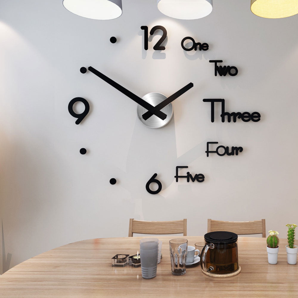 3D Wall Clock Wall Stickers Creative DIY Wall Clocks Removable Art Gifts 