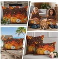 thumbnail image 5 of Orange Pumpkins Fall Outdoor Waterproof Pillow Covers, Thanksgiving Autumn Maple Leaves Brown Decorative Square Throw Pillowcase Sofa Cushion Sham for Patio/Couch/Chair, 18"x18" 2 Pack, 5 of 8