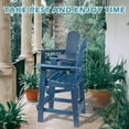 thumbnail image 6 of Ataucjin Tall Adirondack Chairs Set of 2, HDPE Balcony Chair, Balcony Chairs with Connecting Tray & Umbrella Hole, Patio Barstools with Wood Grain for Lawn Pool Backyard, 6 of 6