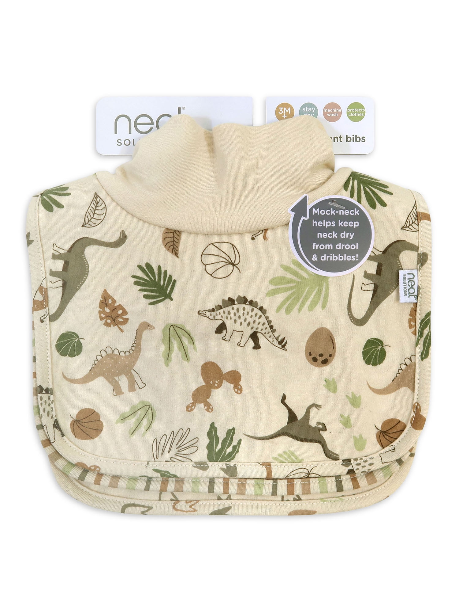 Neat Solutions 3 Pack Boy Printed Mock Neck Bib