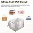 thumbnail image 6 of Yayeee Collapsible Cube Storage Bin with Lid Fabric Closet Decorative Basket with Handles, Purple Deer, 6 of 7