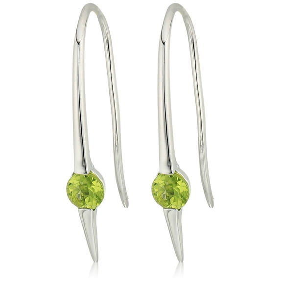 Sterling Silver Peridot Wire Drop Earrings