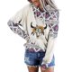 thumbnail image 1 of Moda mujer manga larga otoño camiseta impresión bolsillos con capucha blusa Tops Fridja  bvmnju7962, 1 of 7