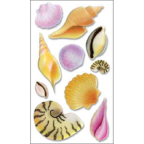 JOLEES Boutique Autocollants Dimensionnels en Velours, Coquillages