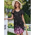 thumbnail image 3 of Ekouaer 2 Pack House Dresses for Women with Pockets Short Sleeve Moomoo Nightgown Plus Size Mumu Dress Floral Lounge Dress, 3 of 6