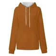 thumbnail image 4 of Womens Hooded Sweatshirts, Hoodies for Women Fall Fashion Loose Fit Solid Color Long Sleeve Pullover with Pockets, 4 of 4