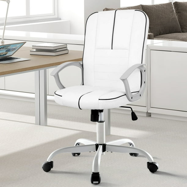 Bonded Leather Office Chair Computer Desk Chairs Swivel Task Chair with