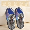 thumbnail image 2 of Balery Astronaut in Outer Space Pantuflas de Casa de Felpa Silenciosas con Diseño Estampado, Zapatillas Cómodas Antideslizantes de Algodón para Interior-Large, 2 of 8