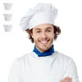 thumbnail image 2 of 3Pcs Chef Hats For Women & Men, Adult Elastic Band Toque - White, 2 of 3