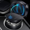 thumbnail image 2 of Cenicero portátil para coche con luz LED azul y mini depósito de basura (negro y plateado). Cenicero portátil de metal para coche., 2 of 5