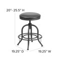thumbnail image 2 of 24'' Counter Height Stool with Swivel Lift Black Leather Seat, 2 of 9