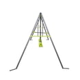 thumbnail image 4 of iRerts Metal Swing Set, 3 in 1 Outdoor Swing Set for Kids Boys Girls, Heavy Duty Kids Swing Sets with 2 Single Swings and 1 Swing Glider, Kids Playground Backyard Set for Garden Park, Black/Green, 4 of 8