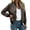 Brown, variant on Women Solid Zip Up Bomber Jacket Stand Collarless Ribbed Cuffs Hem Long Sleeve Lightweight Windproof Outerwear Relaxed Fit Casual Bomber Coat With Multi Functional Side And Sleeve Pockets