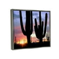 thumbnail image 3 of Stupell Industries Desert Cactus Sunset Silhouettes Landscape Photography Gray Floater Framed Art Print Wall Art, 3 of 6