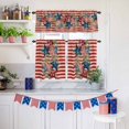 thumbnail image 6 of Independence Day Star Kitchen Curtains Valances 3 Piece Set, Red Blue American Flag Leaf Flower Red Stripe Rod Pocket Tier Curtain and Valance Drapes for Small Window 24 Inch Length for Bedroom Cafe, 6 of 9