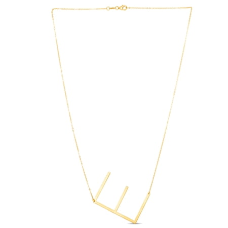 14k Yellow Gold Polished Letter Name Personalized Monogram Initial-e Necklace With Lobster Clasp 18 Inch Pendant Necklac