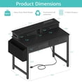 thumbnail image 2 of Small Desk with Drawers for Home Office Bedroom, 31 inch Black Writing Study Desks with Fabric Drawers Storage, Gaming Desk Table with Power Outlet & Monitor Stand, Black, 2 of 18