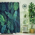 thumbnail image 2 of Shower Curtain, Tropical Plants Monstera Leaves Waterproof Shower Curtain Set with Hooks for Bathroom Showers,Stalls and Bathtubs,60x72In Watercolor Green Foliage, 2 of 9