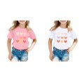 thumbnail image 1 of Lot de 2 (Rose 1 Pcs et Blanc 1 Pcs) Multipack 4T Tenue de Pâques pour Mignon Graphique Just one You By Imprimé Col Rond Manches Courtes T-Shirt d'Été Décontracté, 1 of 4