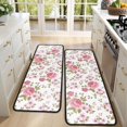 thumbnail image 4 of Kitchen Rugs Sets Of 2,Pioneer Flower Floral Print Pattern Anti Fatigue Kitchen Mat Rugs Non Slip Washable,Decorative Kitchen Floor Mats for Kitchen,Sink,Laundry,17"x47"+17"x47", 4 of 5
