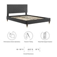 thumbnail image 6 of Modway Leah Chevron Tufted Performance Velvet Full Platform Bed in Charcoal, 6 of 8