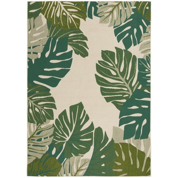 Mainstays Monstera Palm Outdoor Rug, 7'x10'