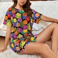 thumbnail image 4 of Rateoe Hawaiian Style Pattern Women's Short-Sleeved Pajama Set - 2 Piece Soft and Lightweight Sleepwear Set-XX-Large, 4 of 7