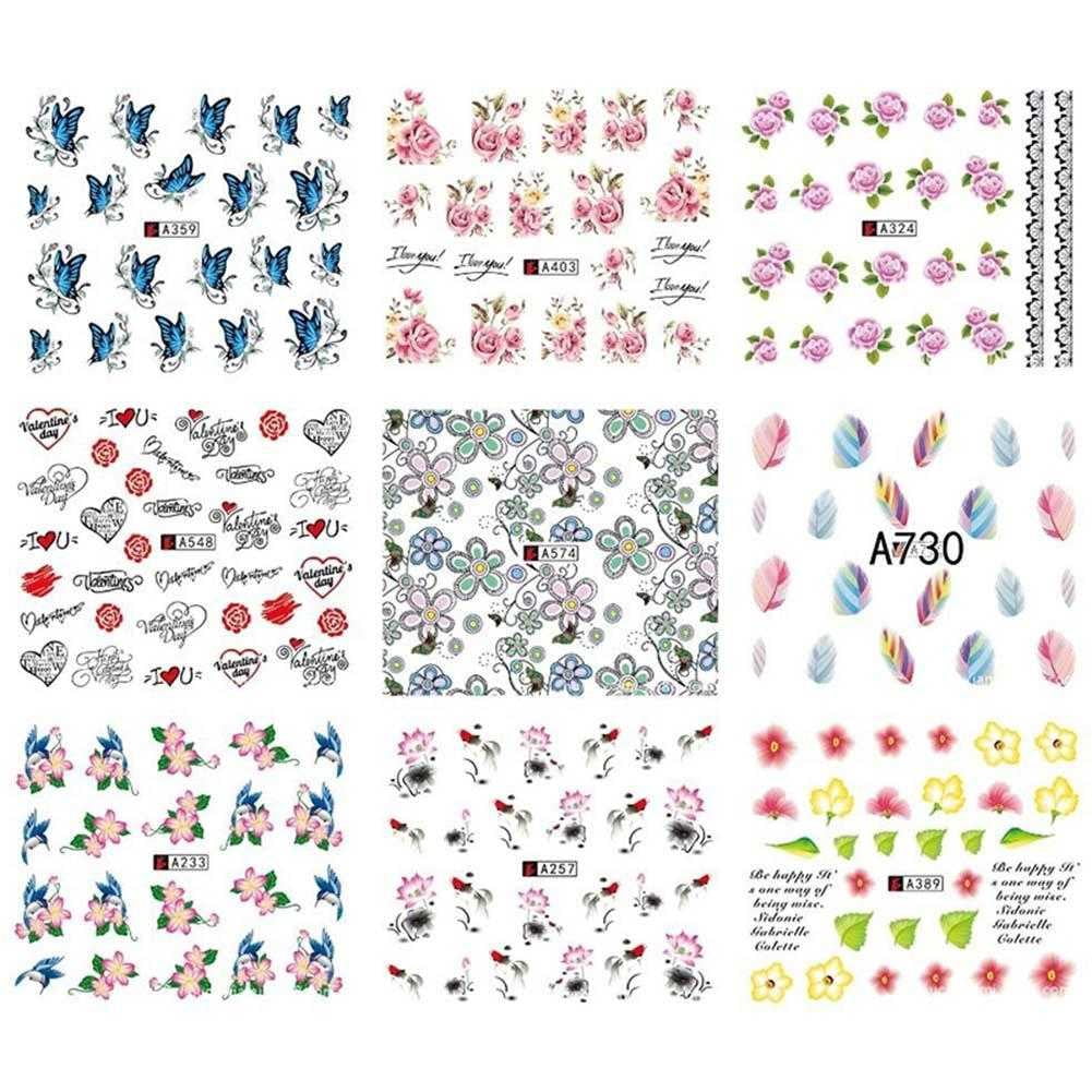 Hot nail sticker Watermark nail applique Artificial flower nail applique decoration Manicure Manicure sticker V0W4