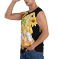 thumbnail image 3 of Fotbe Men's Sunflower Gnomes 3 Print Men's Sleeveless Muscle Tank Tops Casual T-Shirts for Gym Workout Beach-XX-Large, 3 of 8