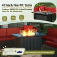 thumbnail image 5 of Devoko Exclusive 13 Pieces Fire Pit Seating, Outdoor Sectional Rattan Sofa Set with 50000 BTU Propane Fire Pit Table, Red, 5 of 7