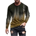 thumbnail image 2 of Plus Size T-Shirts for Men S-5X Big and Tall Casual Crewneck Long Sleeve Pullover Tops Basic Gradient Printed Regular Comfort Tshirts Shirts, 2 of 5