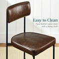 thumbnail image 6 of Best Choice Products Faux Leather Dining Chair Set of 2, Standard Height w/ Metal Frame - Mocha Brown, 6 of 9