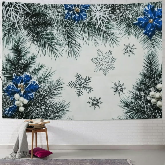 BCIIG Christmas Tree Snowflakes Star Tapestry Wall Hanging Art 40x30inch