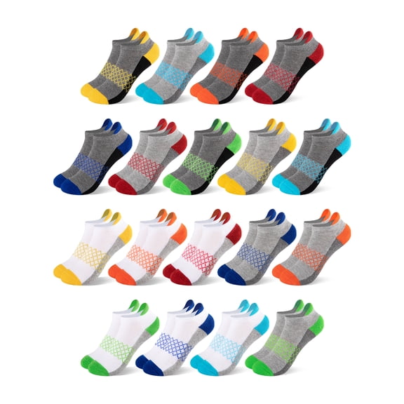 COMFOEX Child Socks 18 Pairs Boys & Girls Ankle Lightweight Socks Breathable Kids Socks